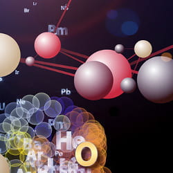 news-image3D chemical compounds floating in space, illustration